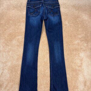 Y2K Women's Kasandra Rock & Republic Studded Flap Pocket Bootcut Jeans Size 0